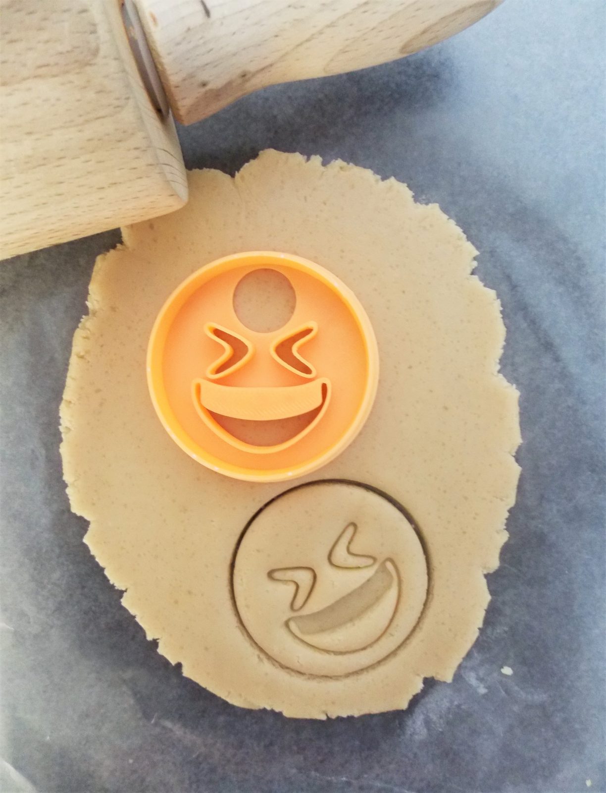 Mini Grinning Emoji Two Part Cookie Cutter