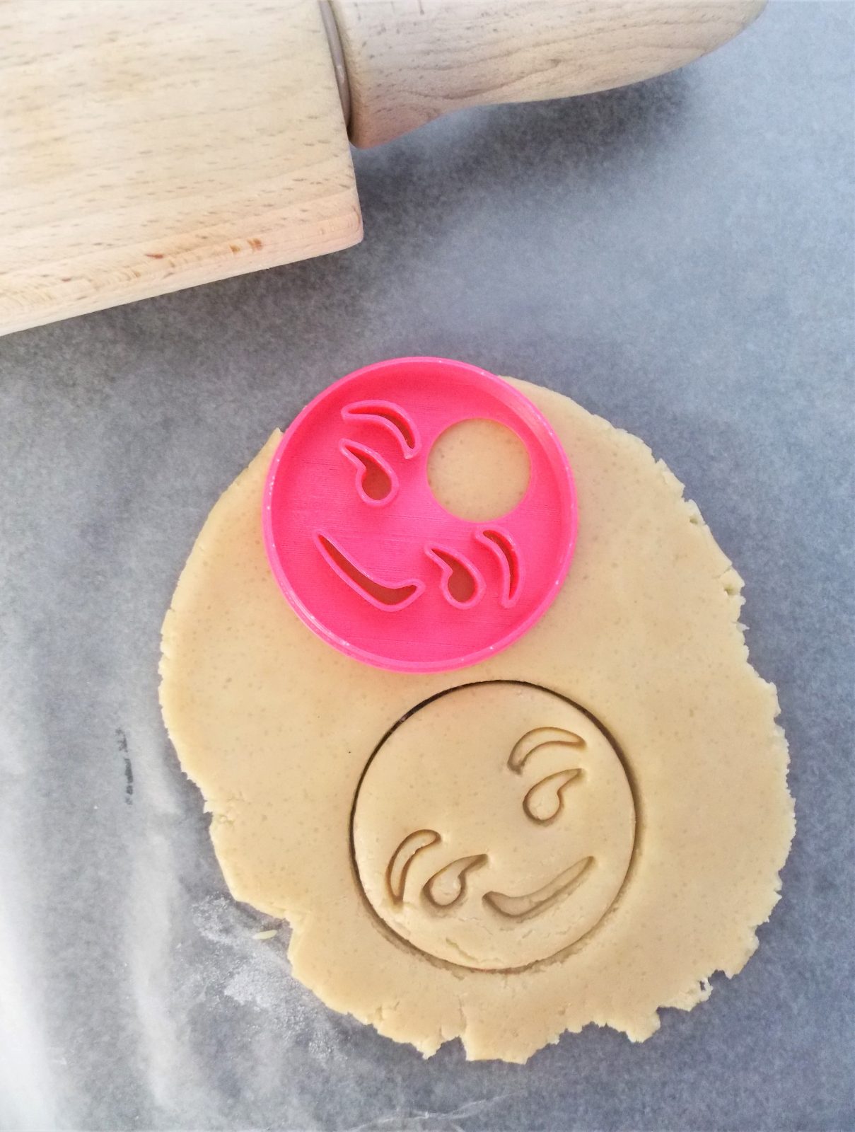 Mini Smirk Emoji Two Part Cookie Cutter