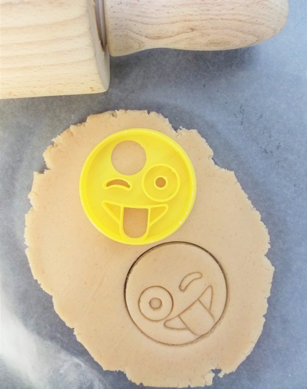 Mini Wink With Tongue Emoji Two Part Cookie Cutter