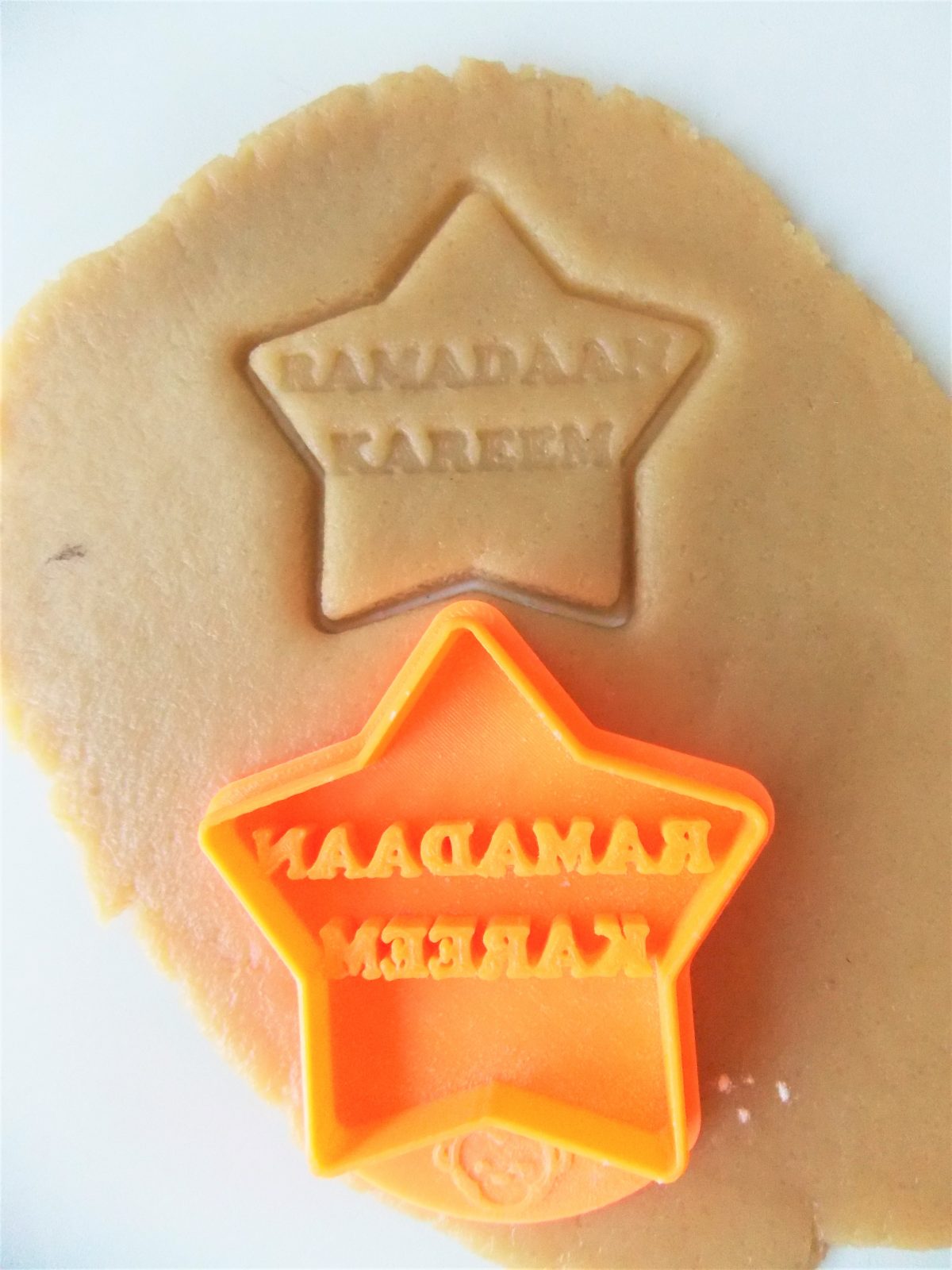 Ramadan star cookie cutter on dough