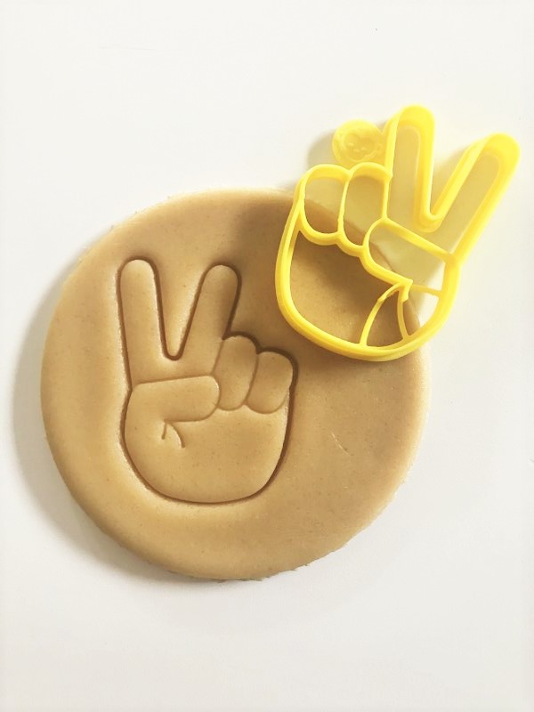 Peace hand cookie cutter