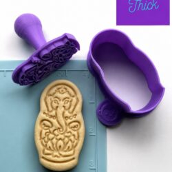 Ganesh Sweetmeat Cutter And Stamp, Two Part Cutter